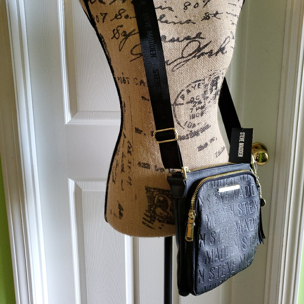 NWT Steve Madden Black Crossbody Purse